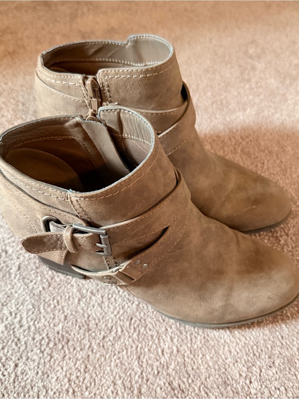 Women's Ankle Boots with Buckle Accents, size 7.5